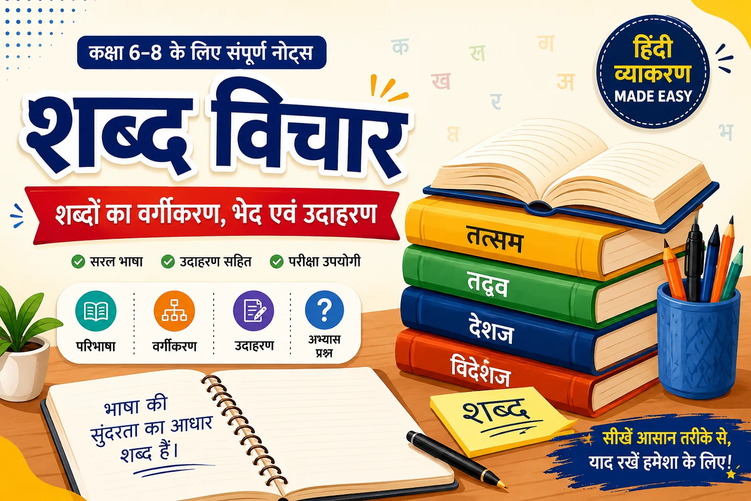 शब्द विचार (Shabd Vichar) – शब्दों का वर्गीकरण, भेद एवं उदाहरण | Class 6–8
